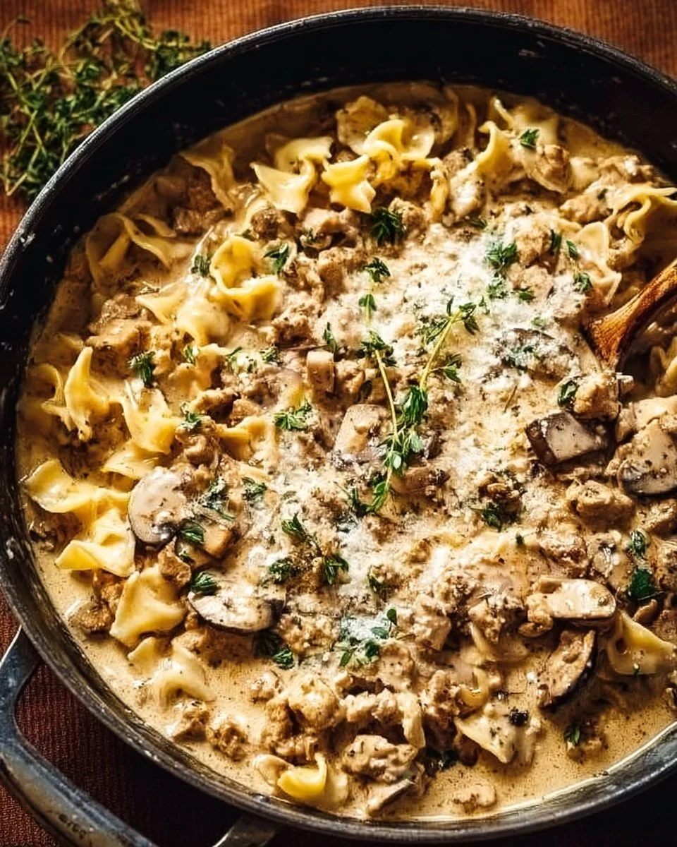 Creamy Turkey Stroganoff