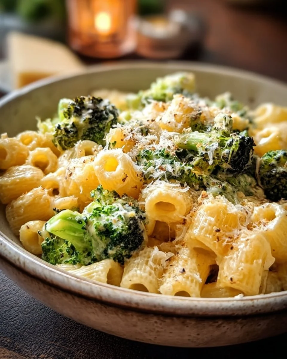 Creamy Vegetarian Broccoli Cheddar Pasta