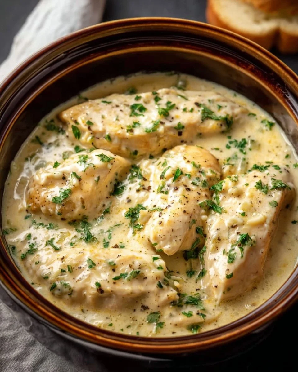 Crockpot Creamy Garlic Parmesan Chicken