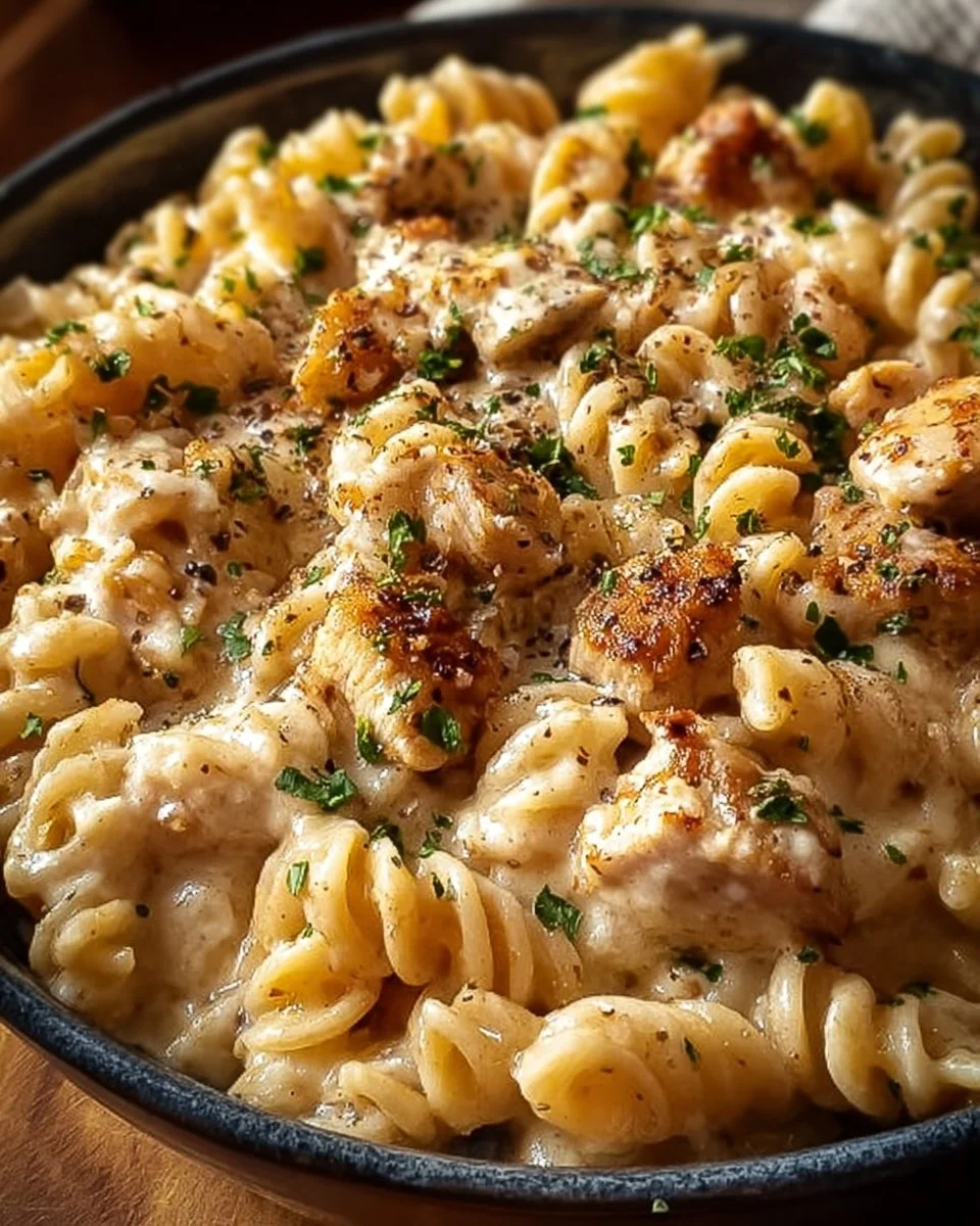 The Best Crockpot Garlic Parmesan Chicken Pasta Recipe