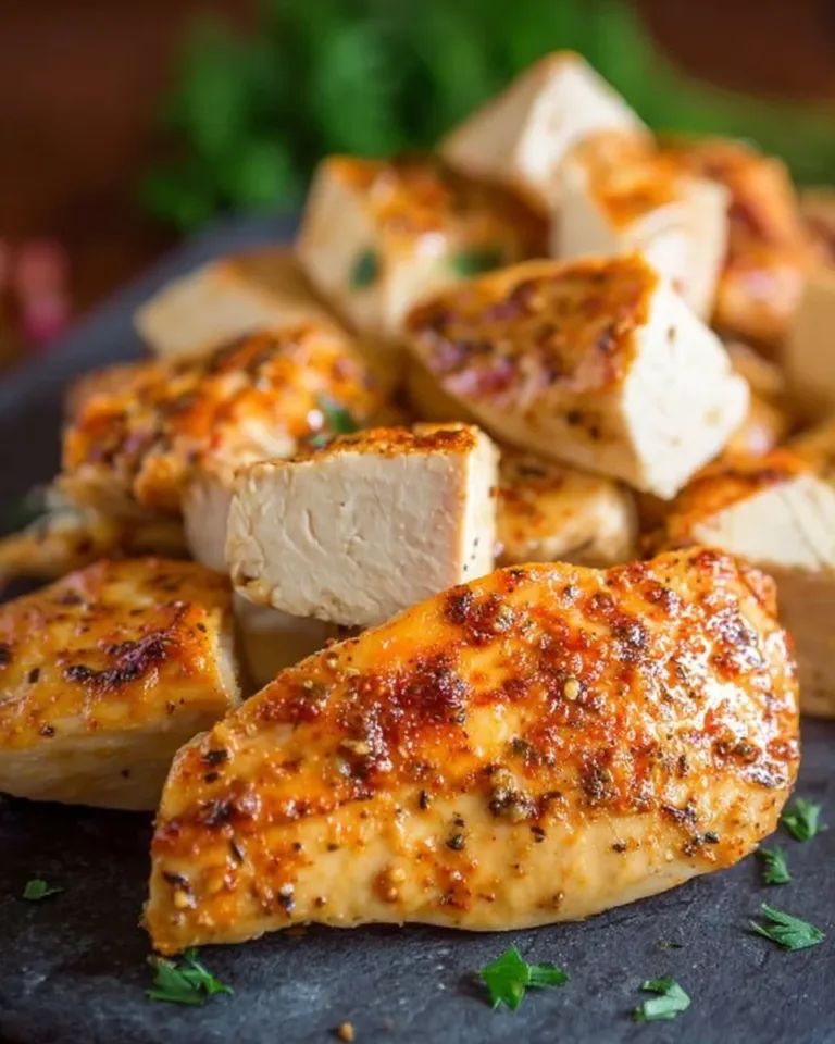 Juicy and flavorful easy baked chicken breast recipe.