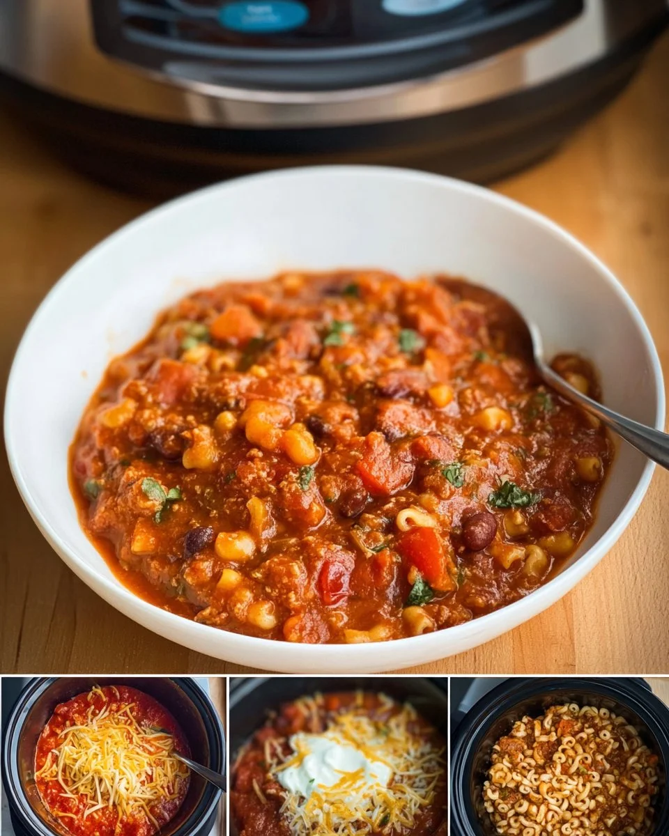 Easy vegetarian crockpot dump meal ingredients in a slow cooker