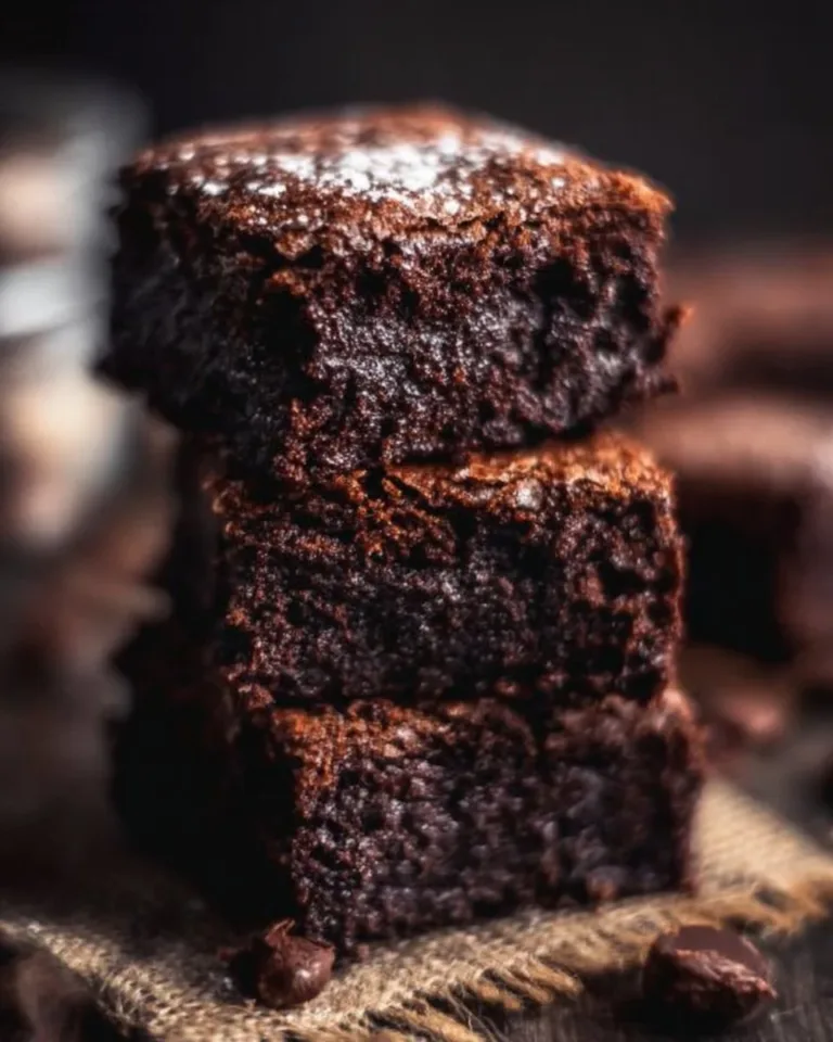Decadent fudgy brownies baked to perfection, showcasing a rich chocolate texture.