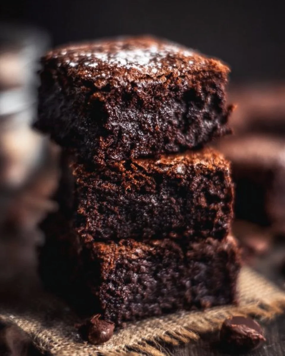 Decadent fudgy brownies baked to perfection, showcasing a rich chocolate texture.