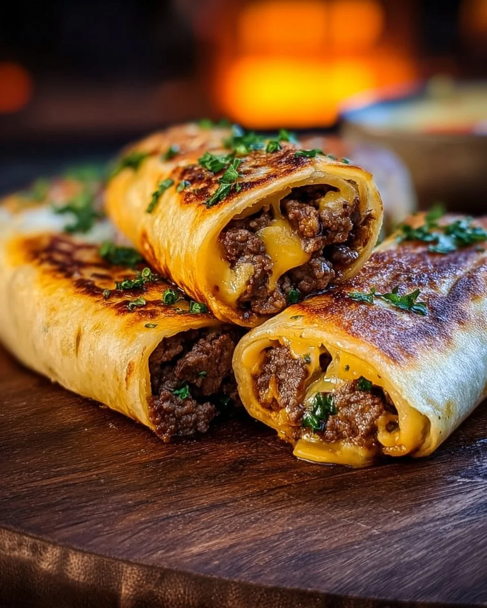 Garlic Butter Beef Cheeseburger Rollups