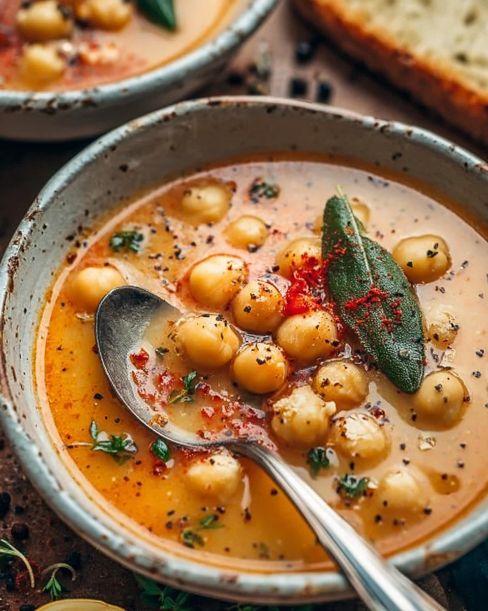 Garlic Chickpea Soup