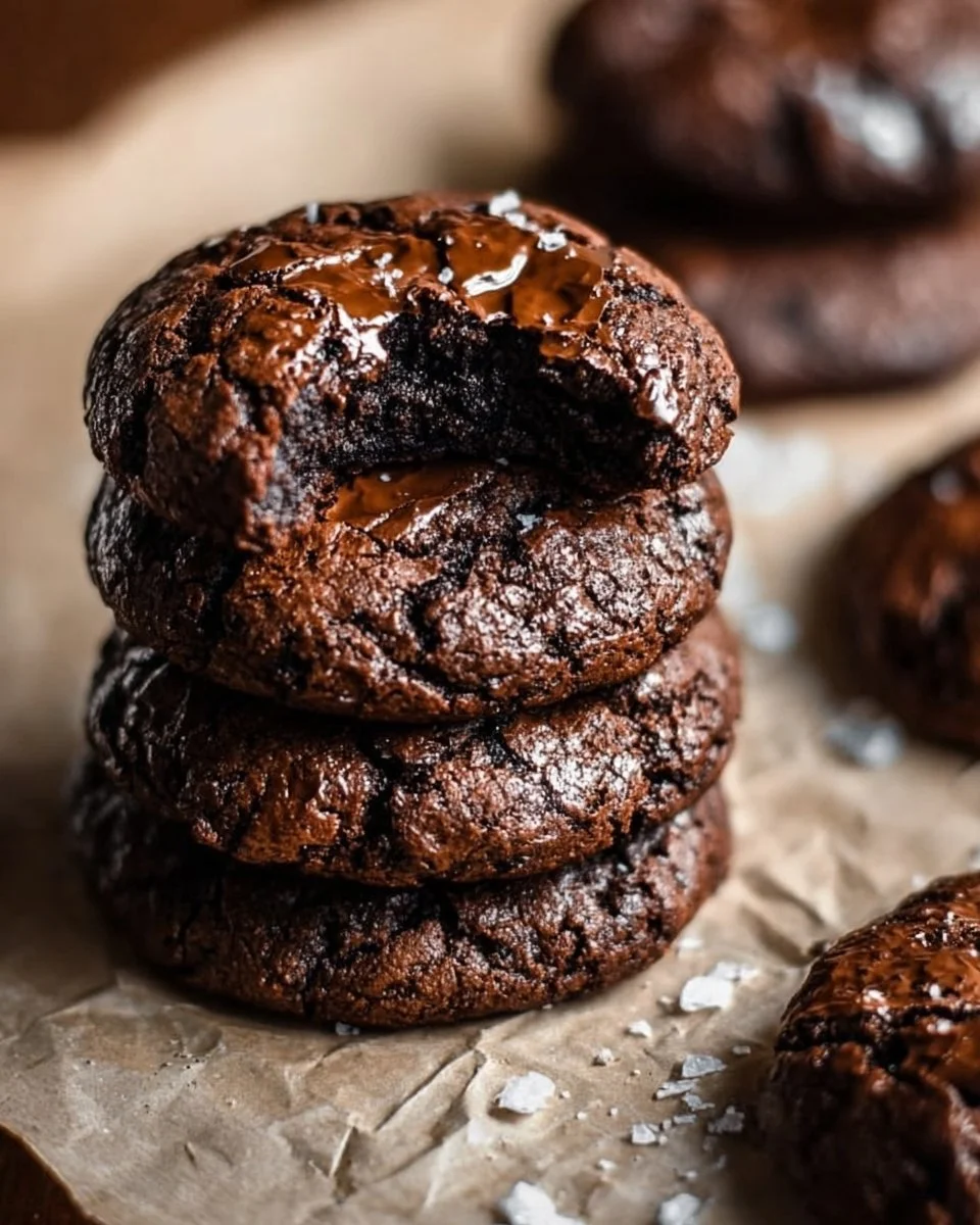 Gourmet brownie cookies with chocolate edges and a chewy center