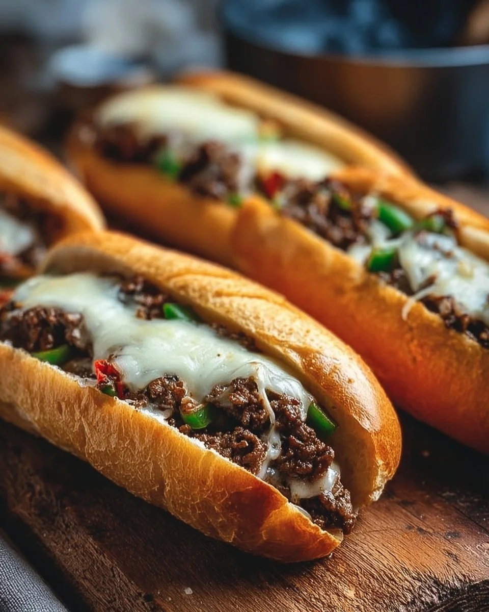 Ground Beef Philly Cheesesteaks