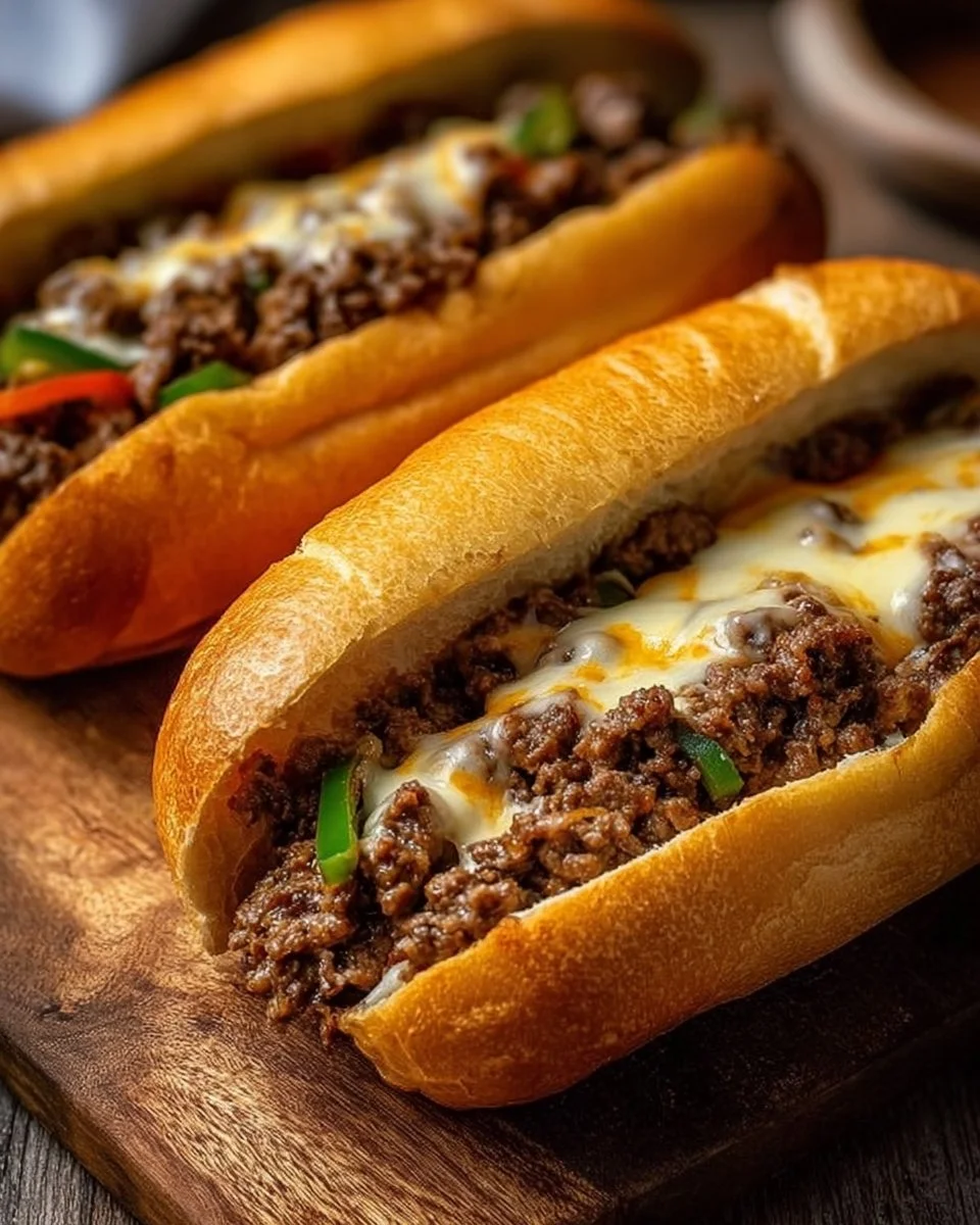 Ground Beef Philly Cheesesteaks