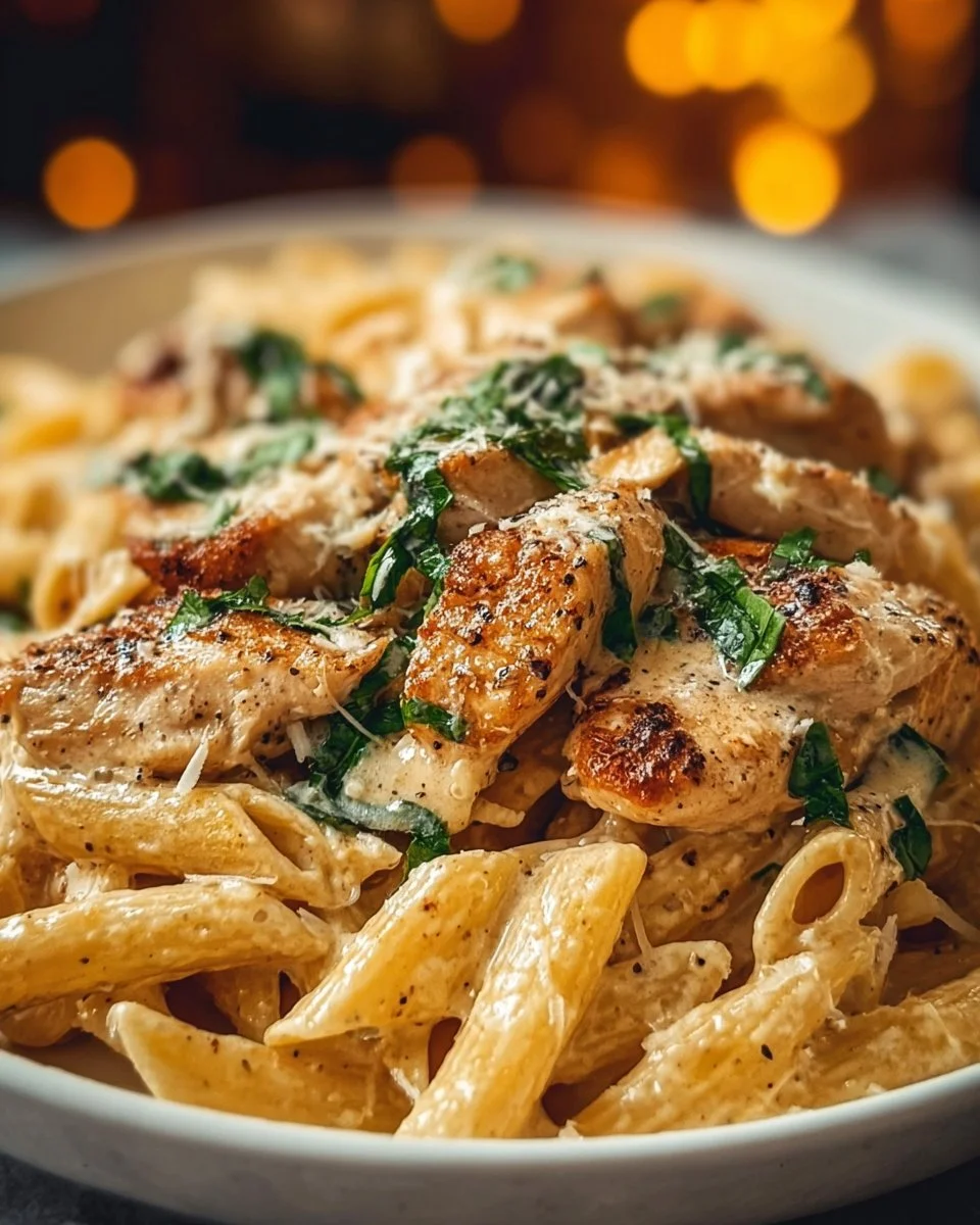 Healthy Garlic Parmesan Chicken Pasta