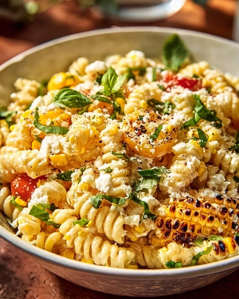 Juicy Street Corn Pasta Salad