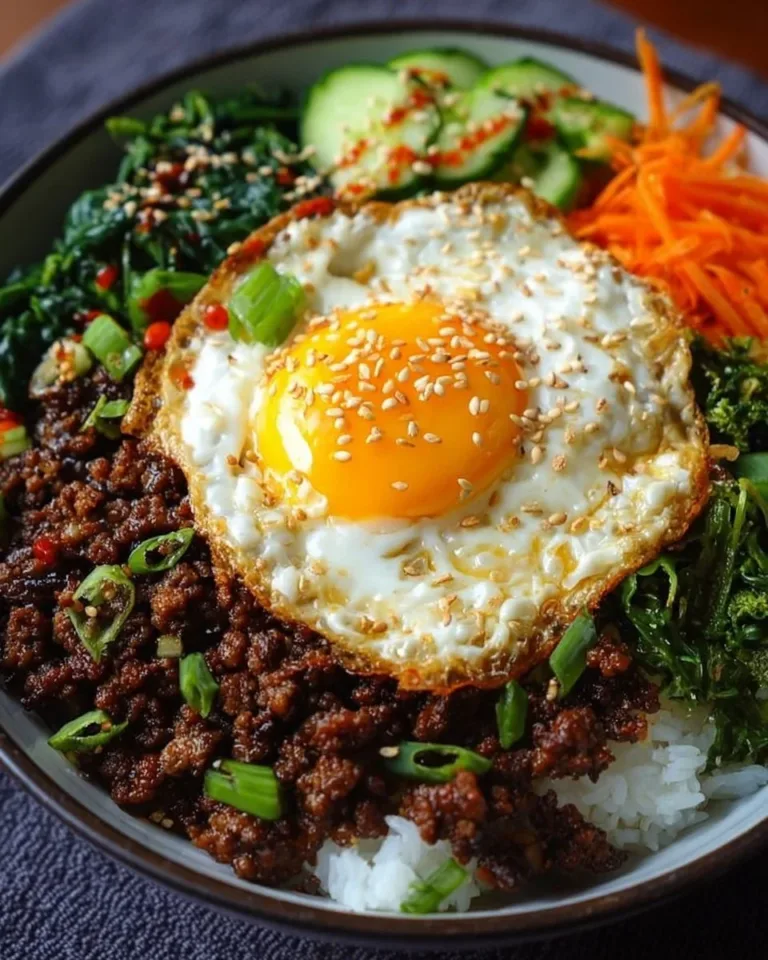 Delicious Korean Ground Beef Bowl with rice and vegetables