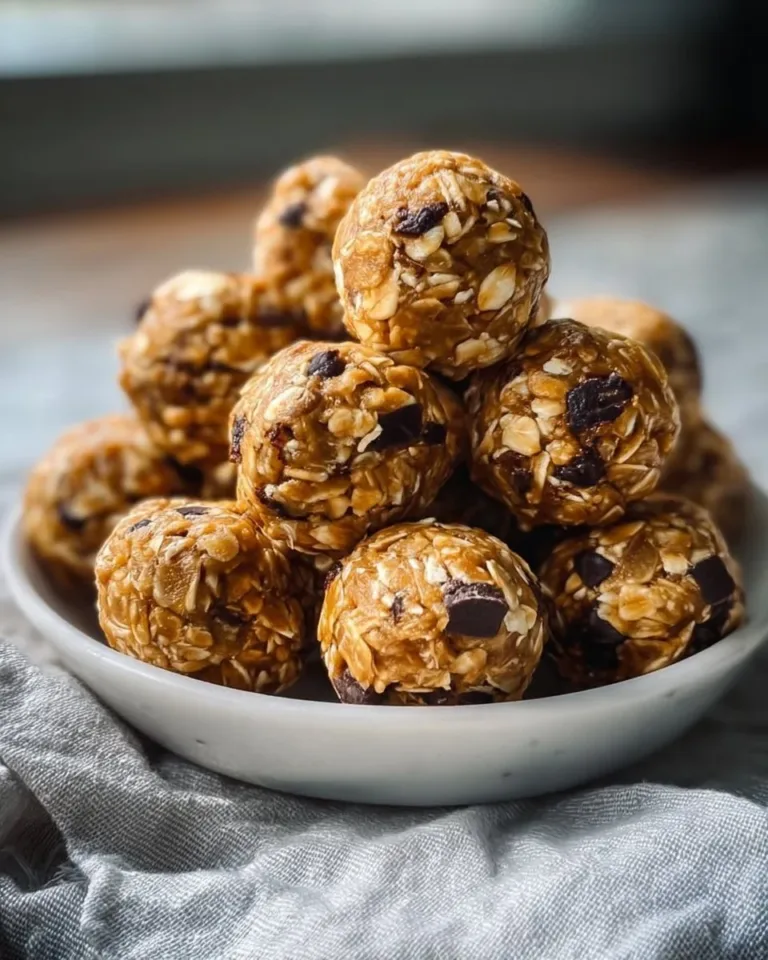 No-Bake Peanut Butter Energy Bites ready to eat for a healthy snack
