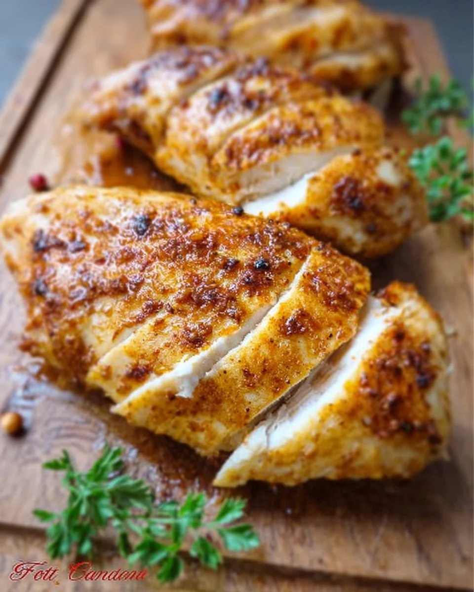 Juicy oven-baked chicken breast served with fresh vegetables