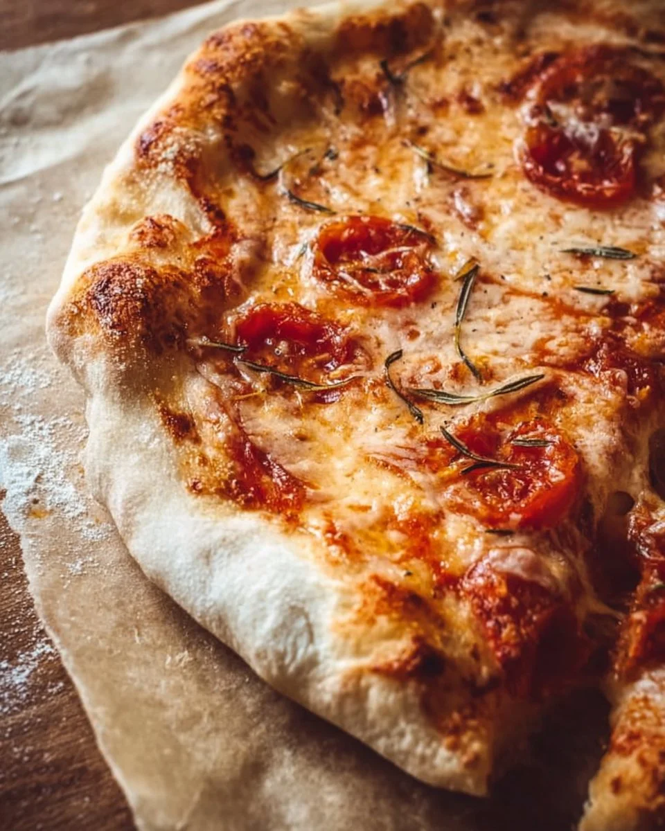 Homemade pizza dough ready for baking
