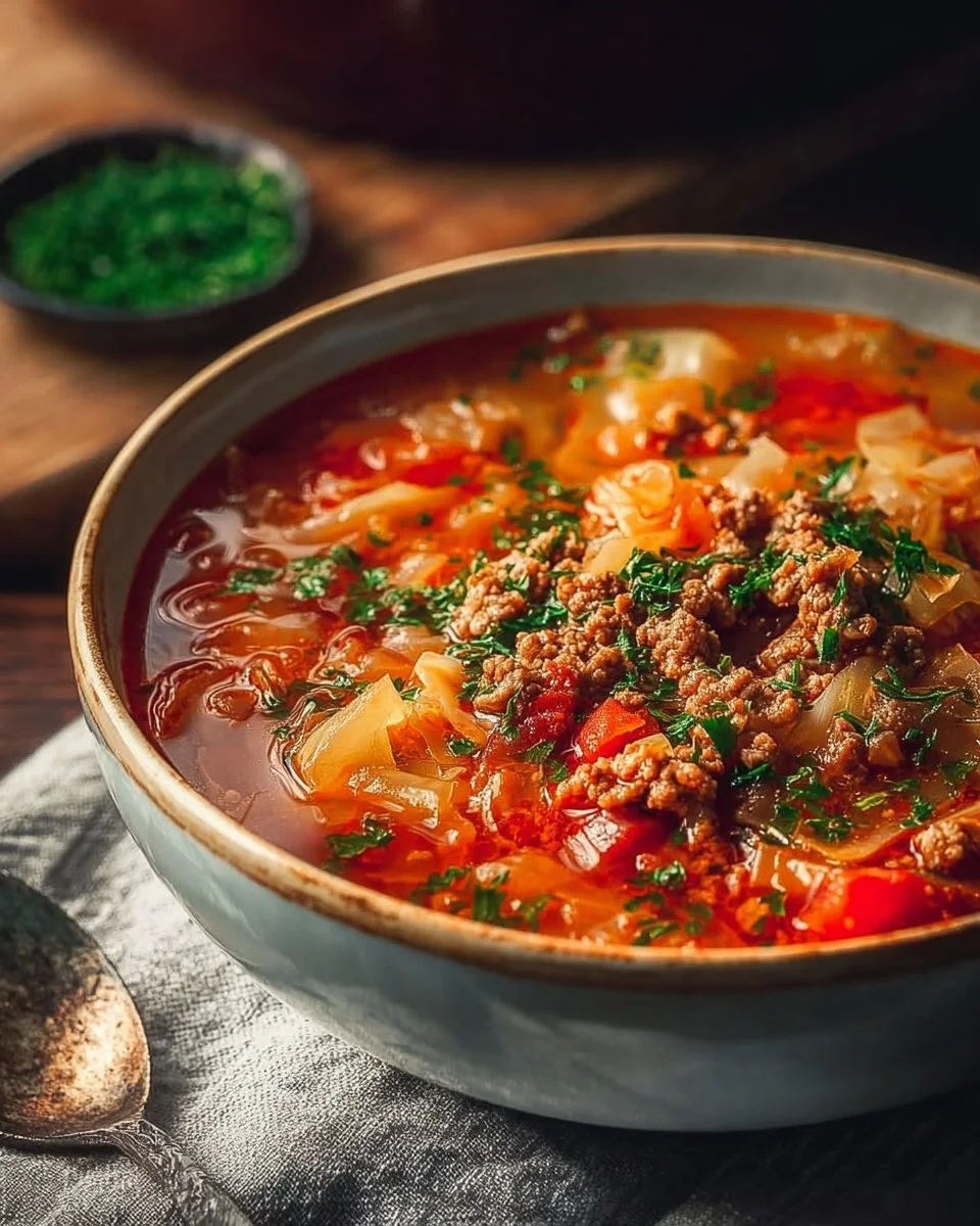 Quick Cabbage Roll Soup with Ground Turkey
