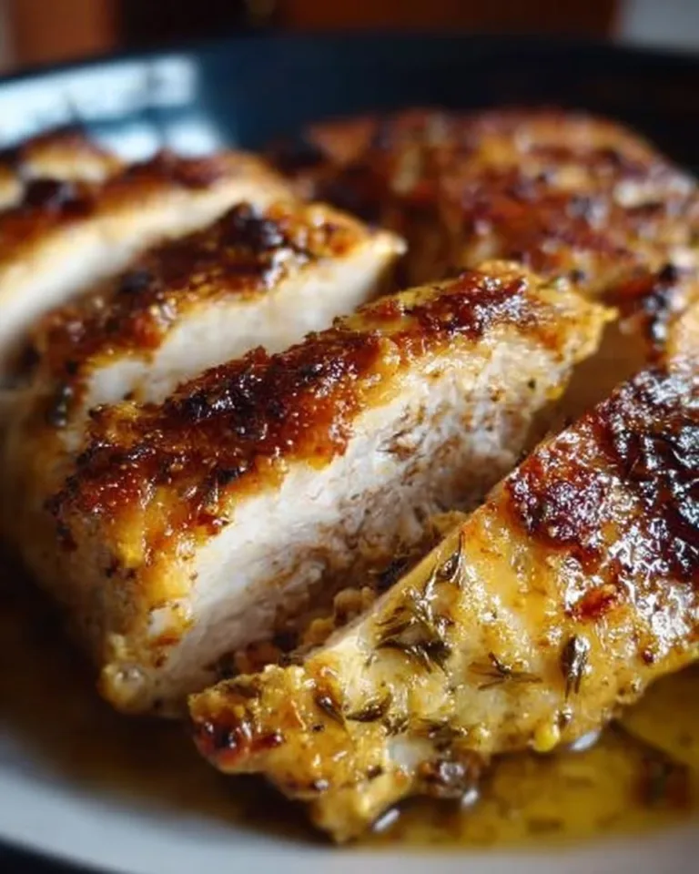 Delicious slow cooked chicken breast served with vegetables