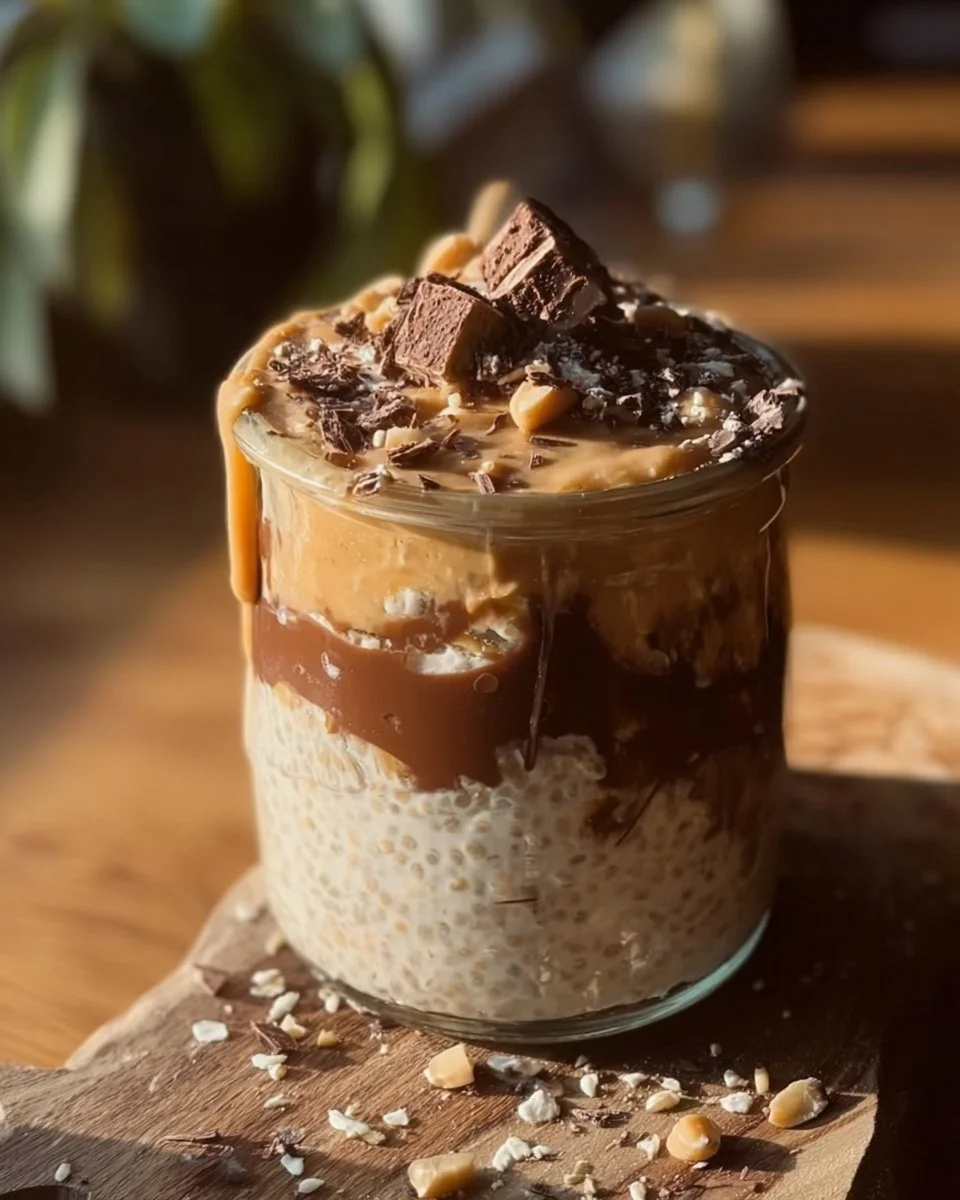 Snickers Flavored Overnight Oats