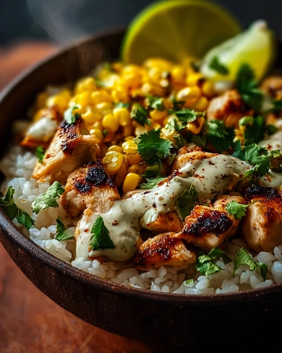 Street Corn Chicken Rice Bowl