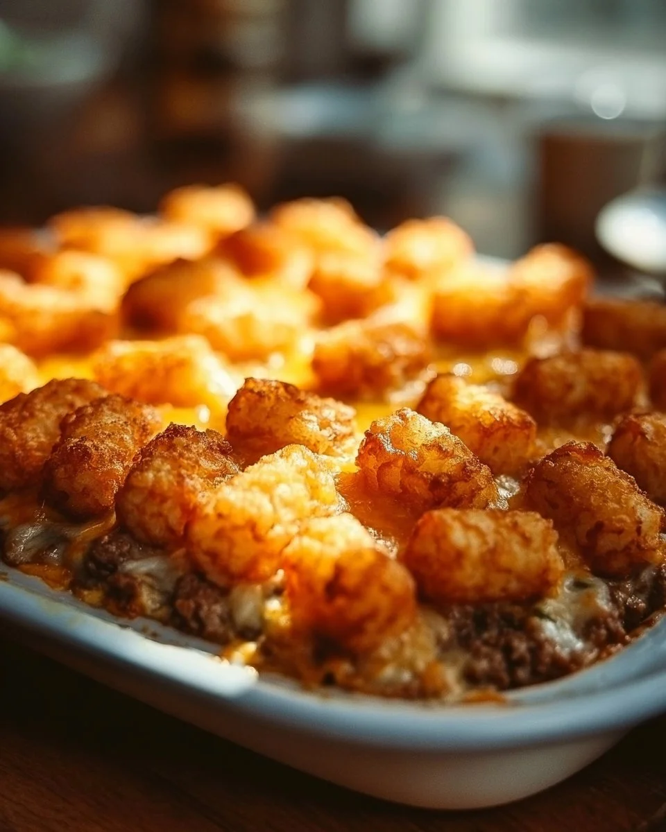 Tater Tot Casserole with Ground Beef
