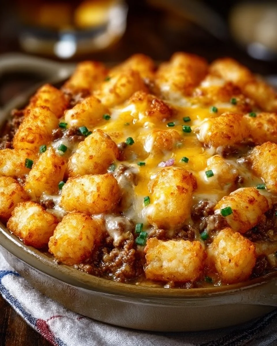 Tater Tot Casserole with Ground Beef
