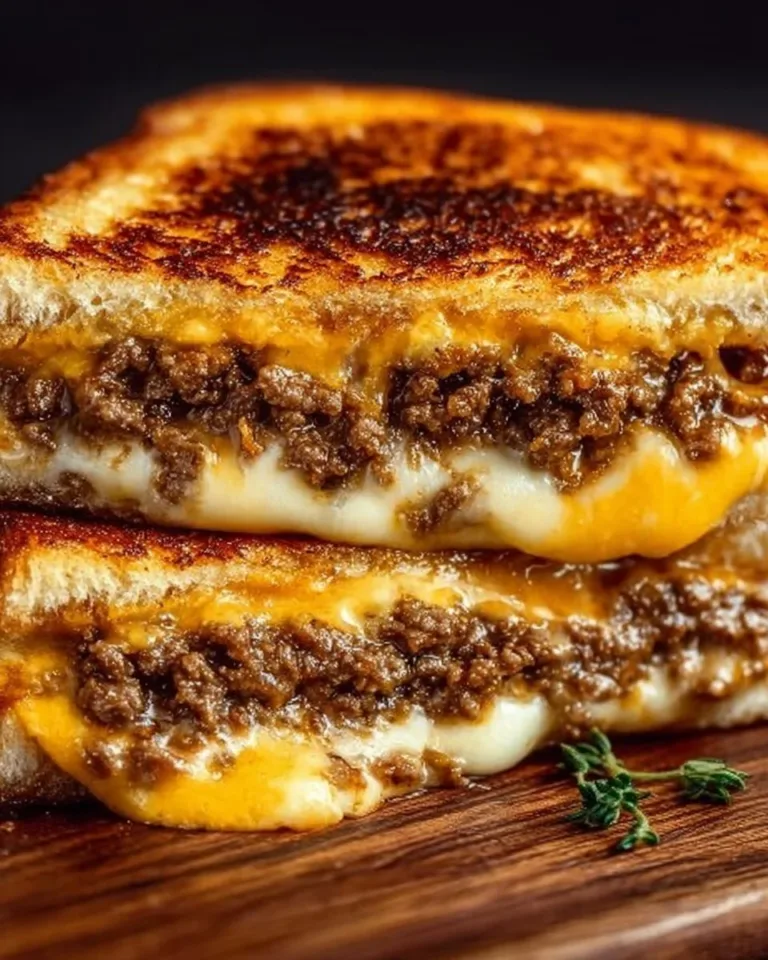 Ultimate Cheesy Ground Beef Melt with gooey cheese and savory beef