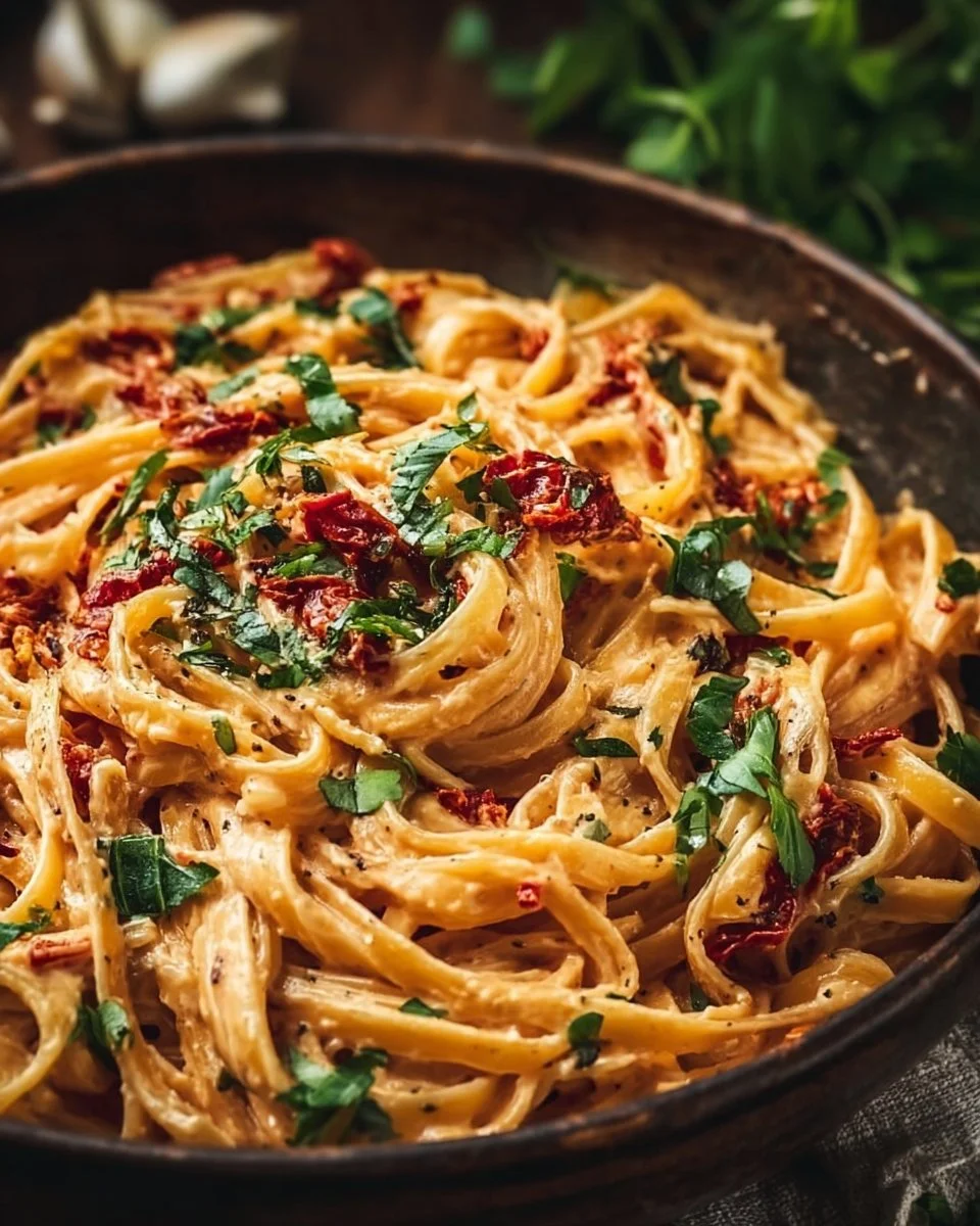 Vegan Creamy Sun Dried Tomato Pasta Recipe