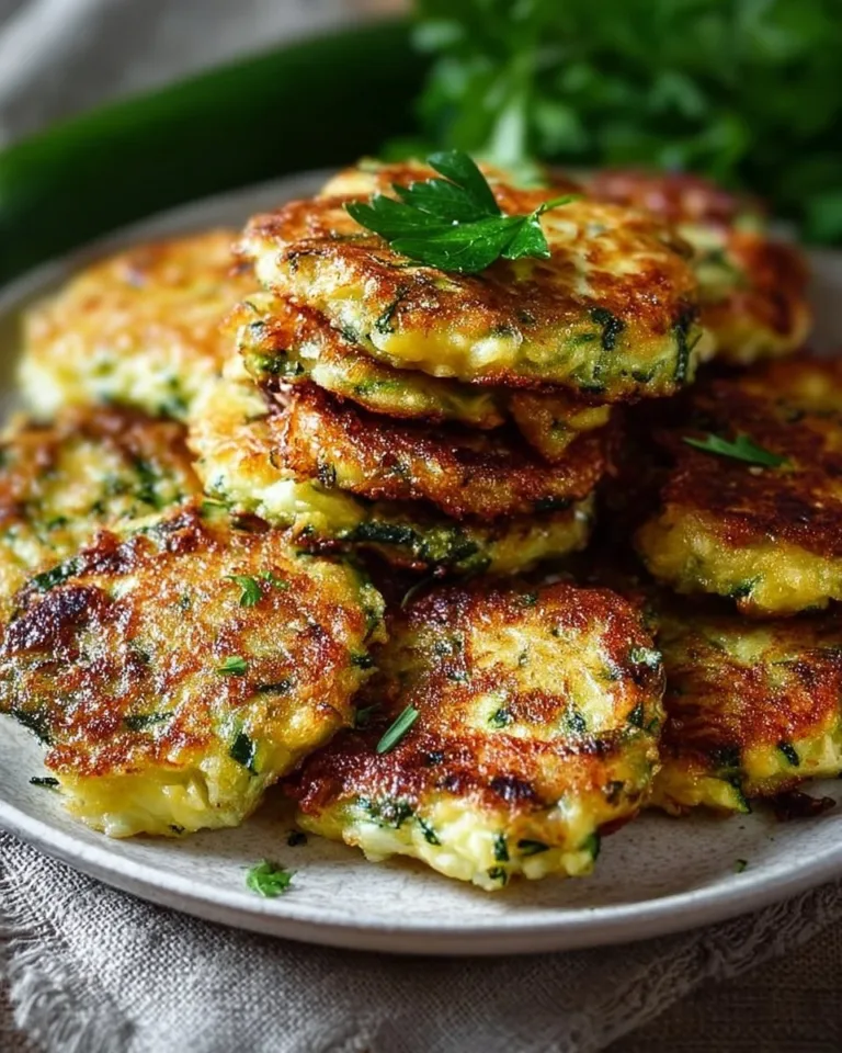 Crispy zucchini fritters served on a plate with dipping sauce