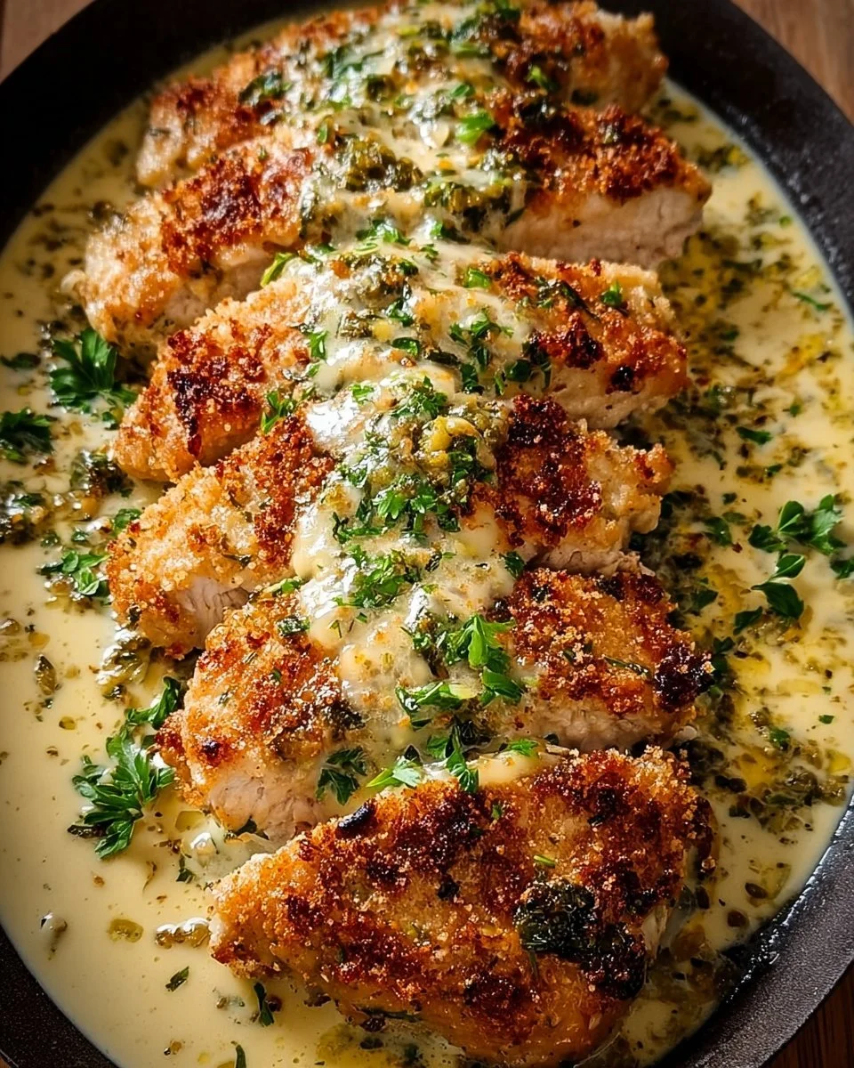 30-minute easy Parmesan chicken recipe served on a plate with herbs