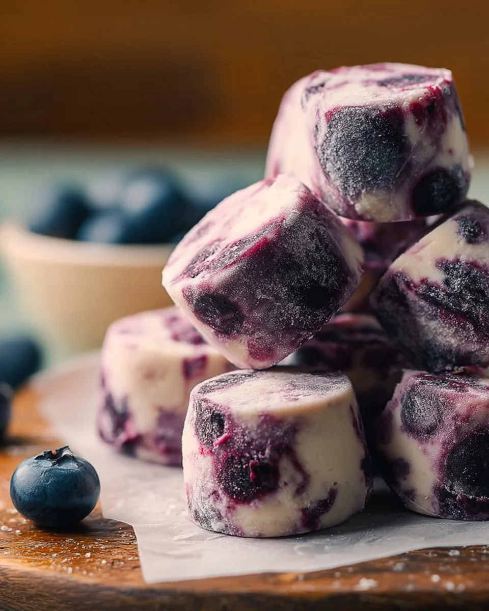 5-Ingredient Frozen Blueberry Yogurt Bites