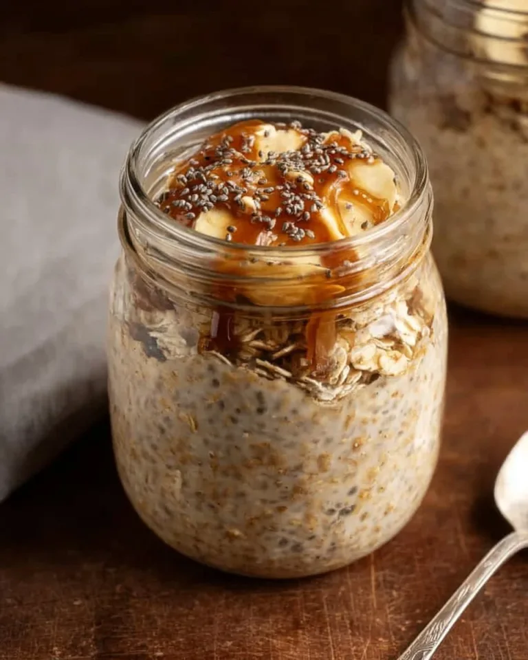 Bowl of brown sugar overnight oats with fruits and nuts