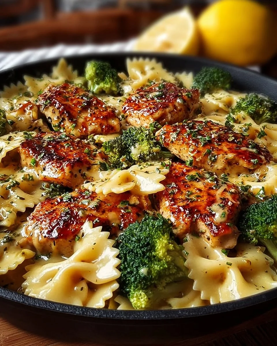 Cajun Chicken with Broccoli and Bowtie Pasta
