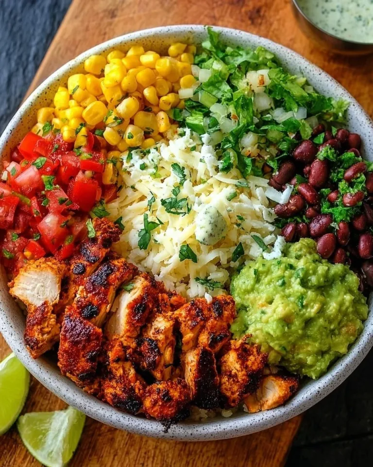 Delicious Chipotle-style Chicken Bowl with fresh ingredients and flavorful toppings