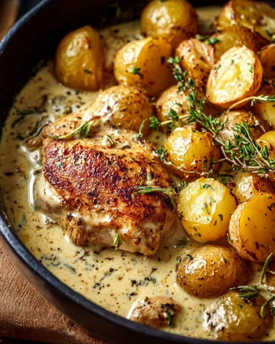 Creamy Garlic Chicken with Potatoes