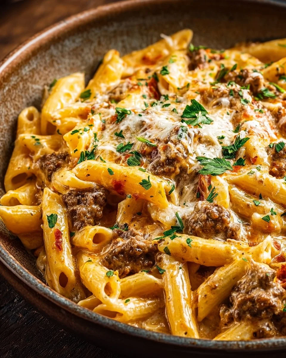 Creamy High-Protein Beef Pasta