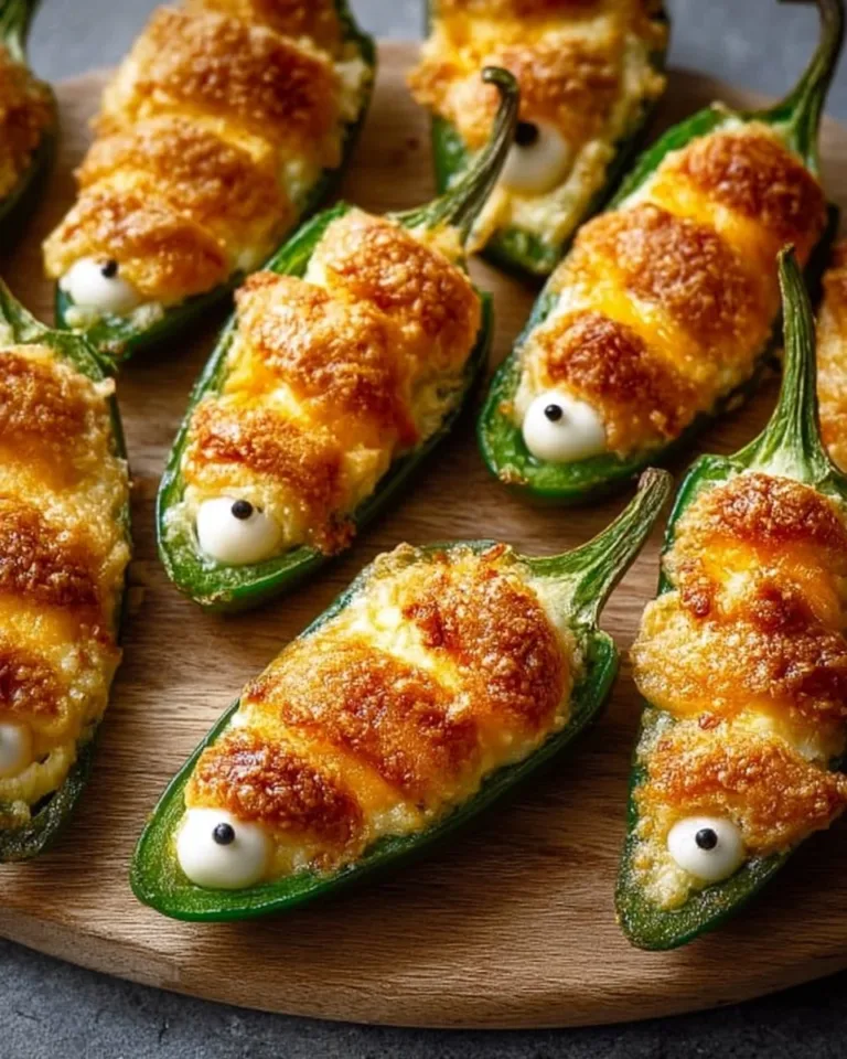 Easy Halloween jalapeno poppers recipe with creamy filling and spicy kick