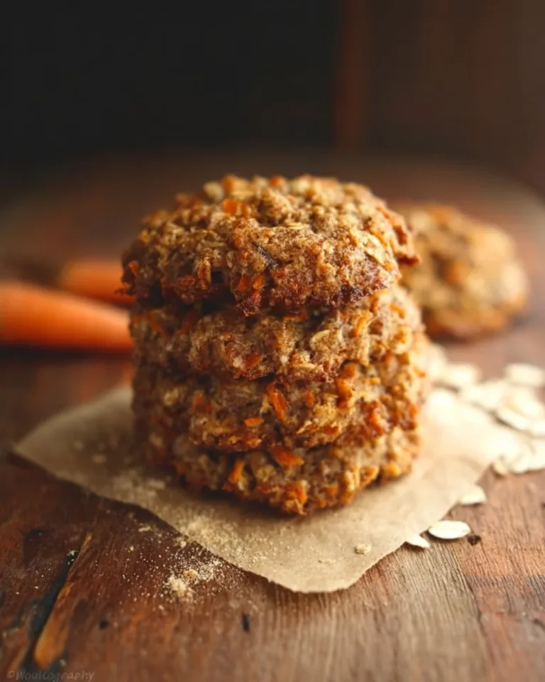 Healthy carrot cake oatmeal cookies with oats, carrots, and spices