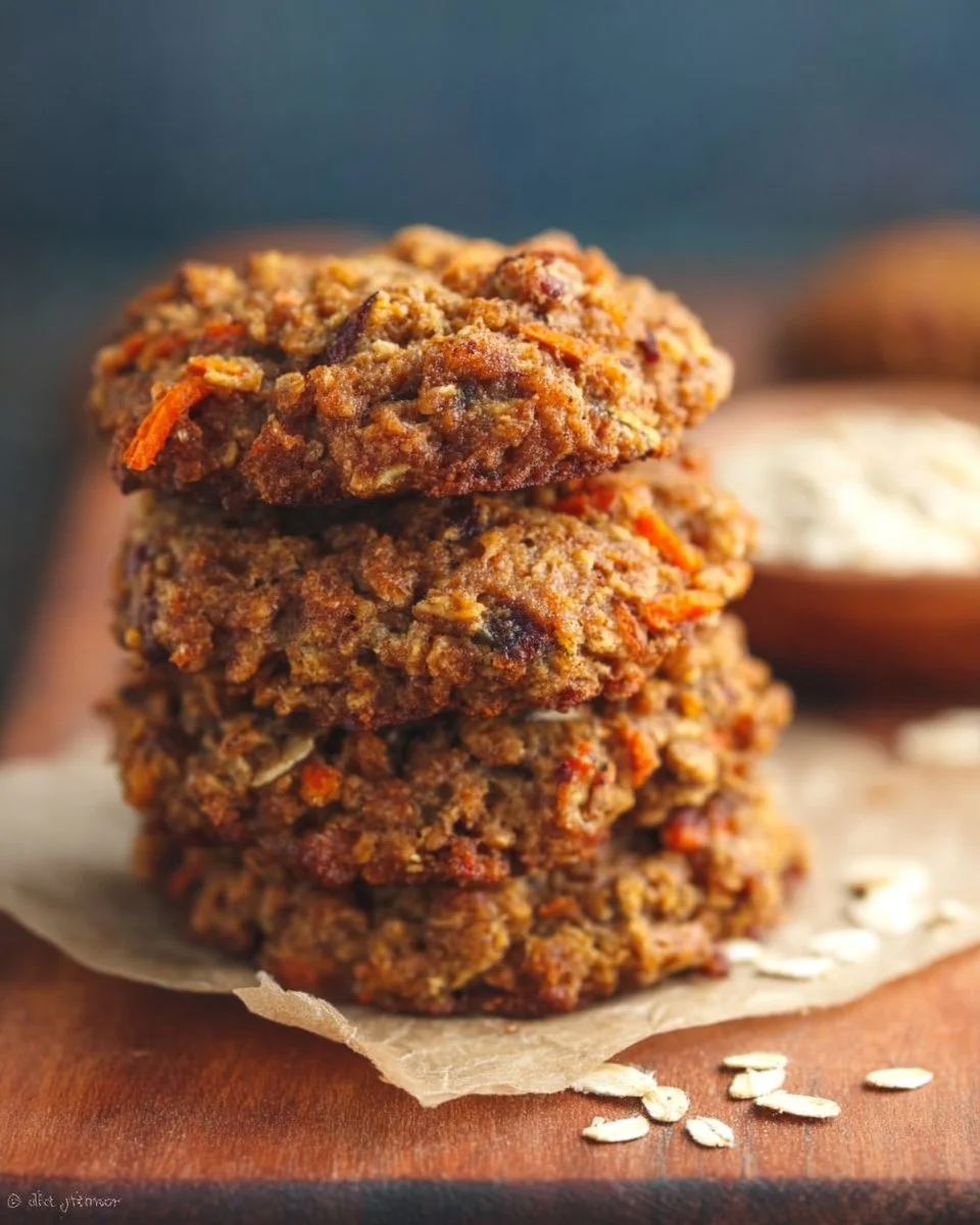 Healthy Carrot Cake Oatmeal Cookies