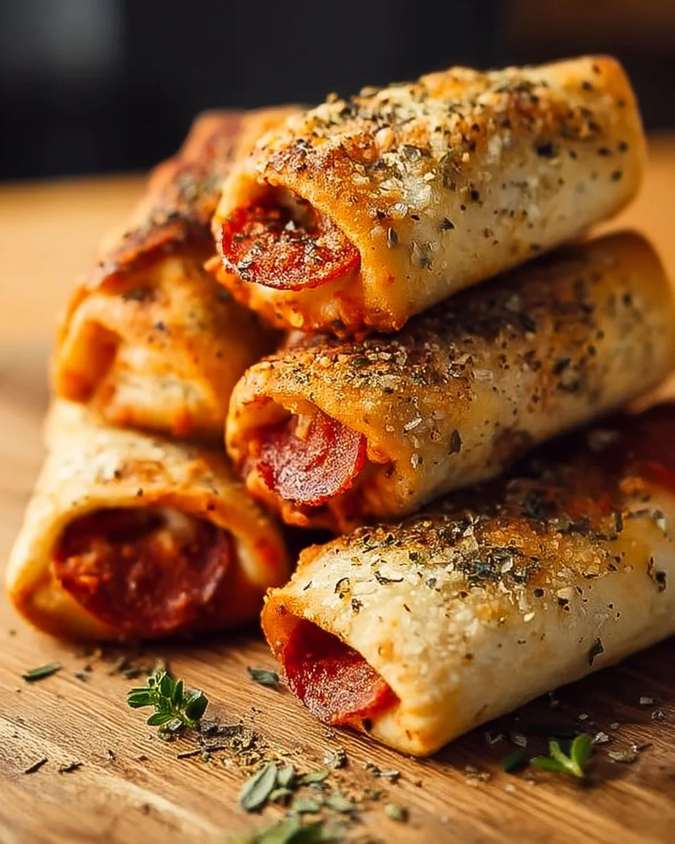 High Protein Pepperoni Pizza Rolls