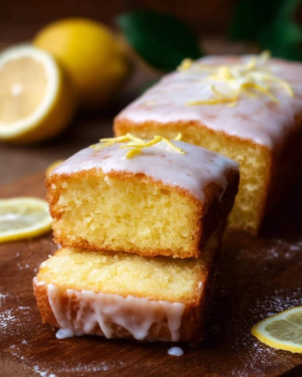 Delicious homemade lemon cake with a bright yellow frosting.