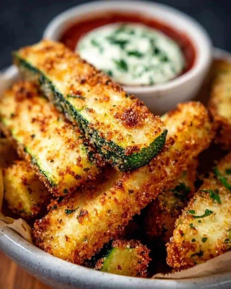 Low-calorie air fryer zucchini fries served on a plate
