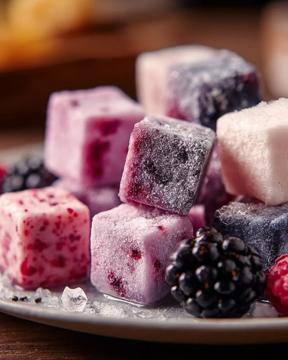 Berry Ice Cube Tray Frozen Yogurt Bites