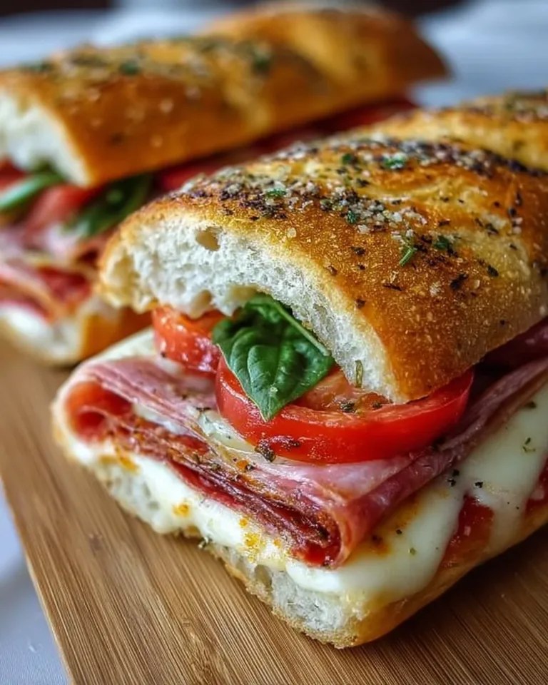 Delicious Baked Italian Grinder Sandwiches fresh out of the oven