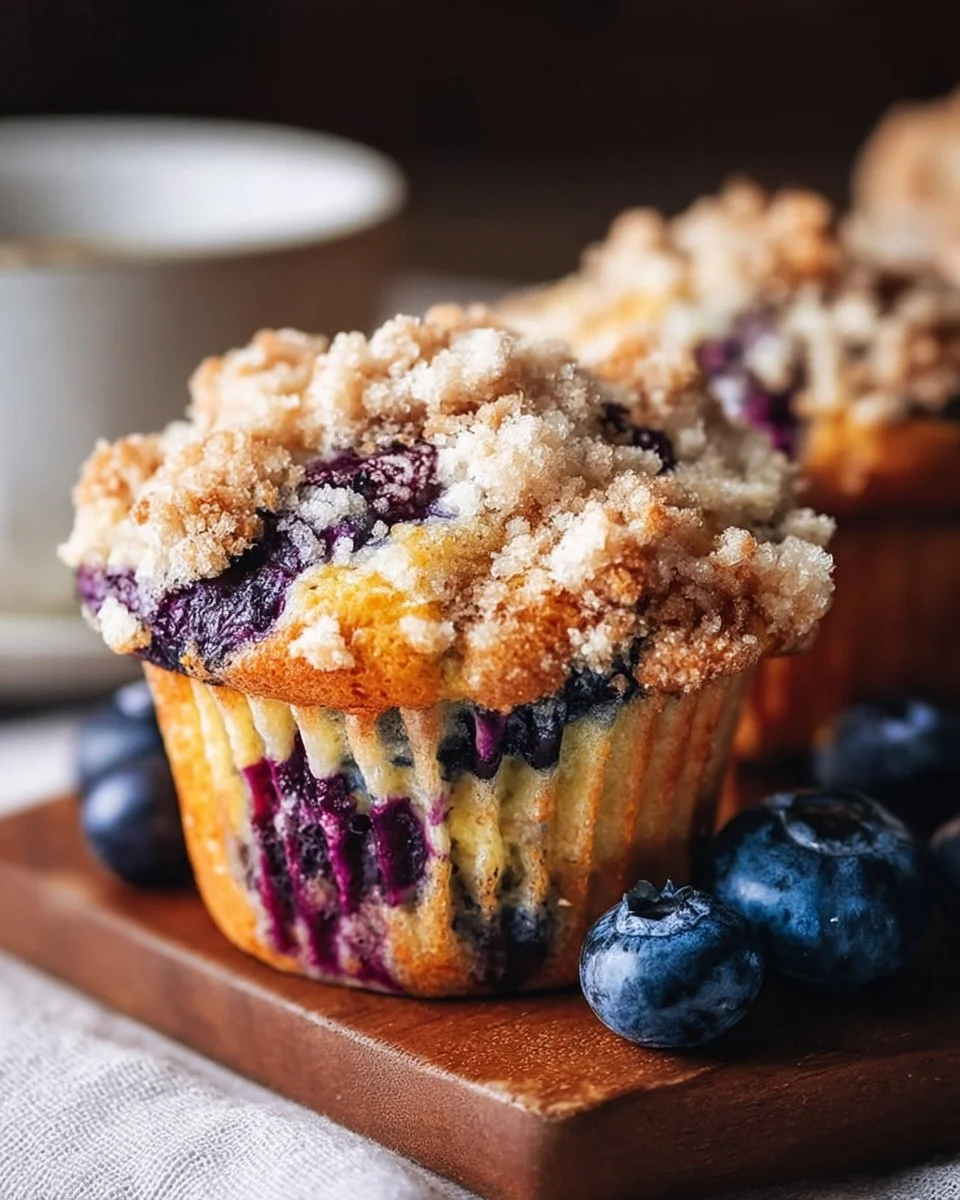 Bakery Style Blueberry Streusel Muffins