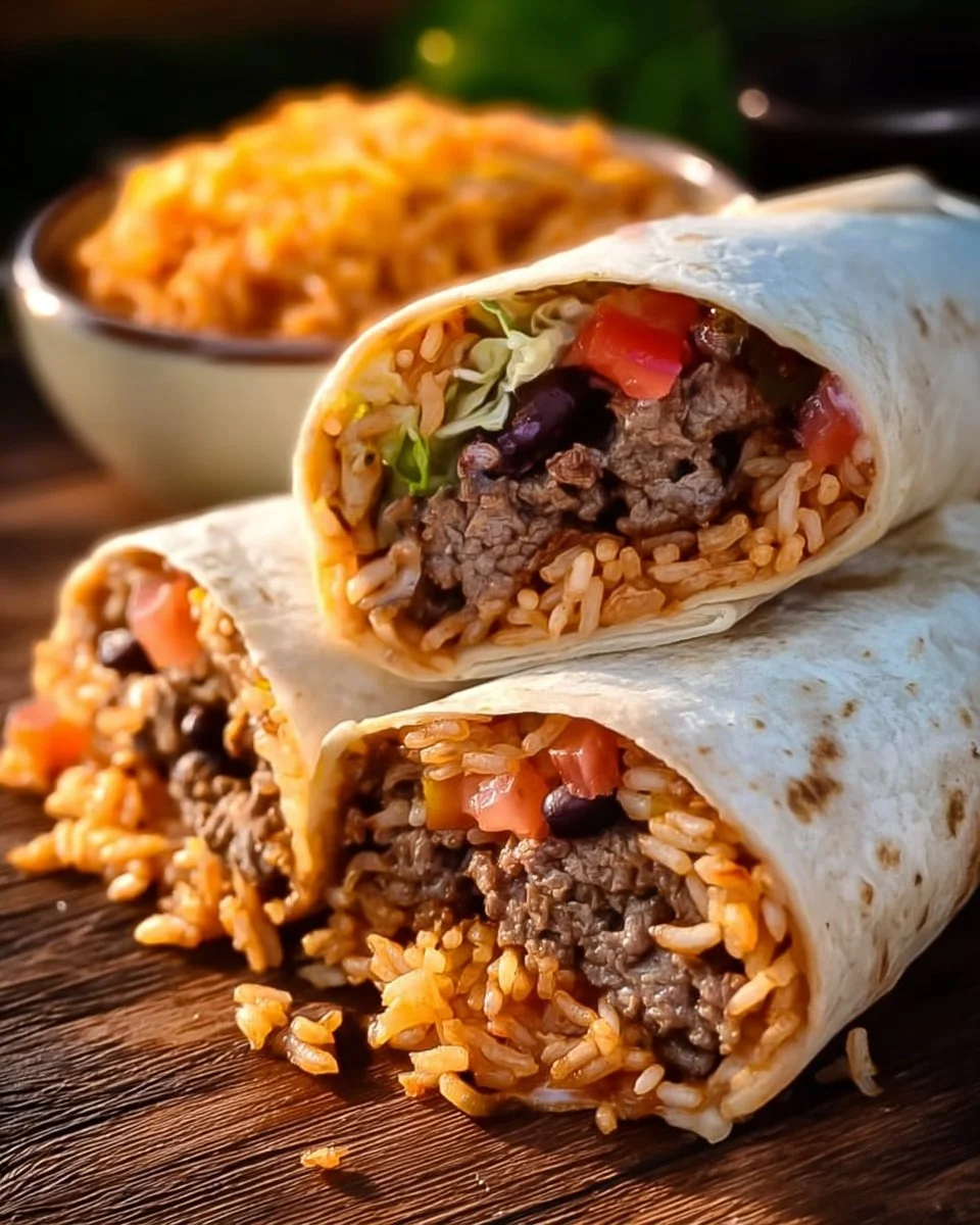 Beef Burritos with Mexican Rice