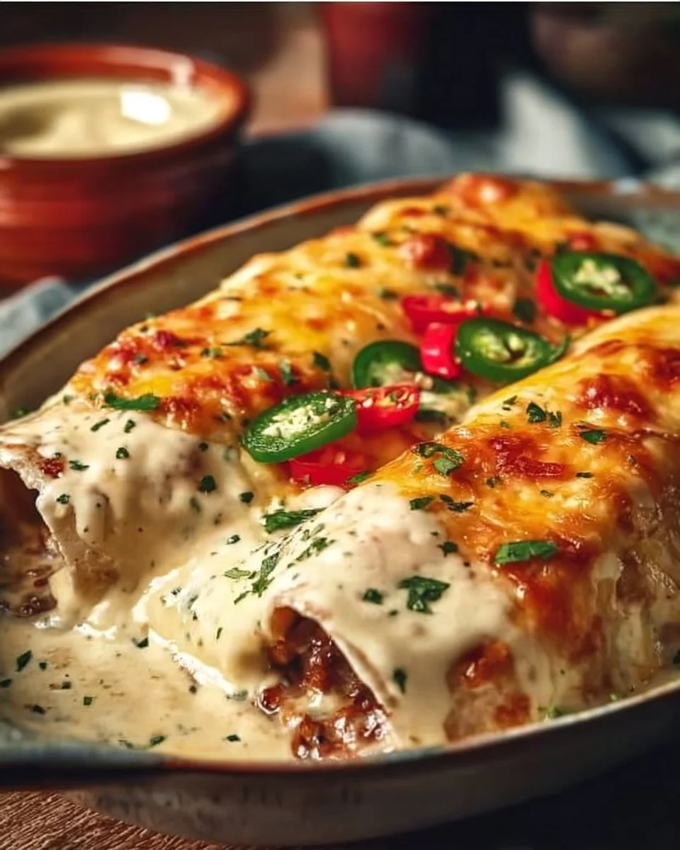Jalapeño Popper Cheesy Chicken Enchiladas
