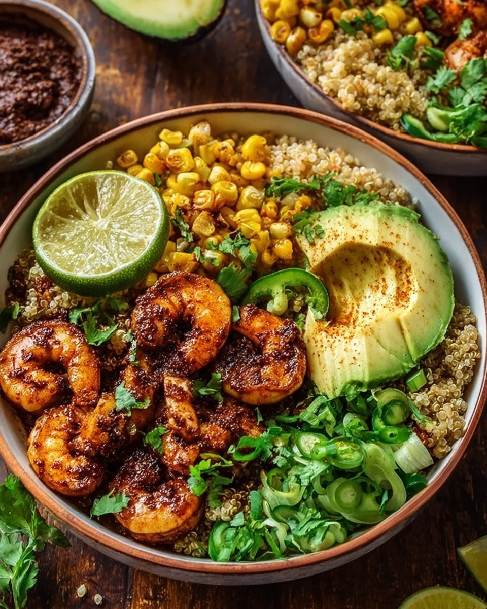 Chili Lime Shrimp Quinoa Bowls