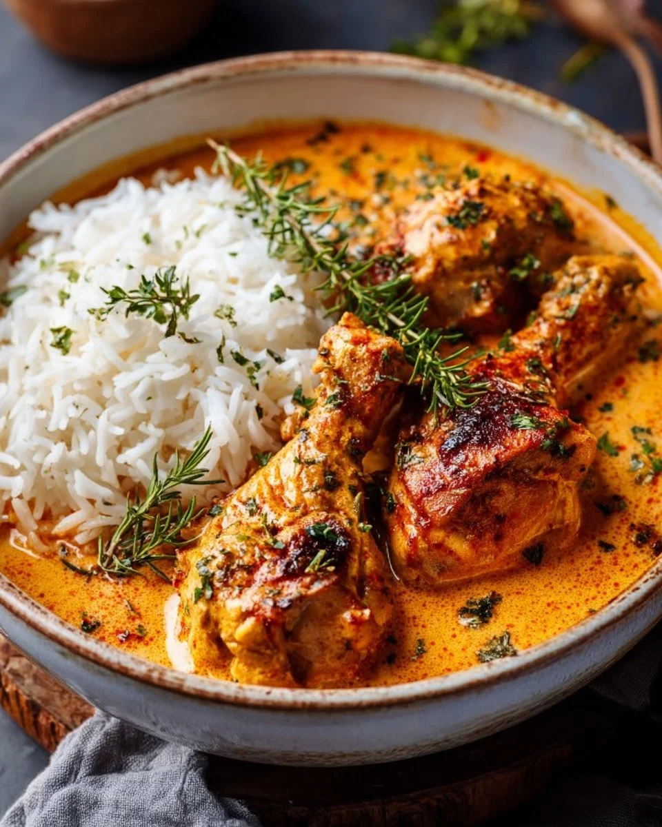 Creamy Paprika Chicken with Rice