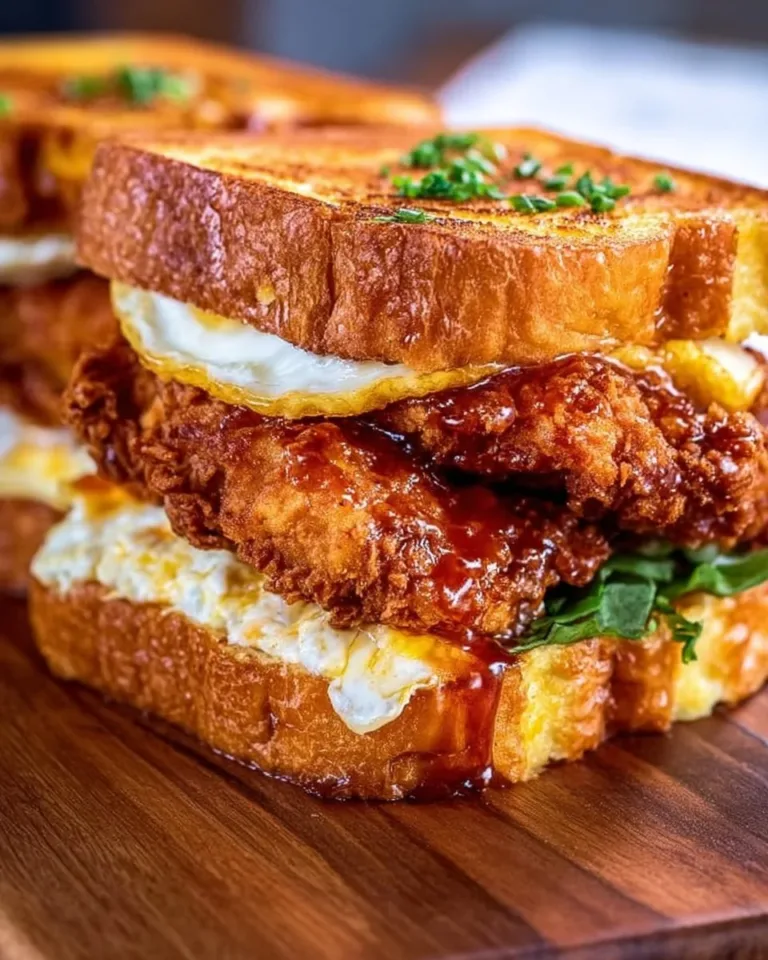 Crispy French Toast Fried Chicken Sandwich served with syrup and sides
