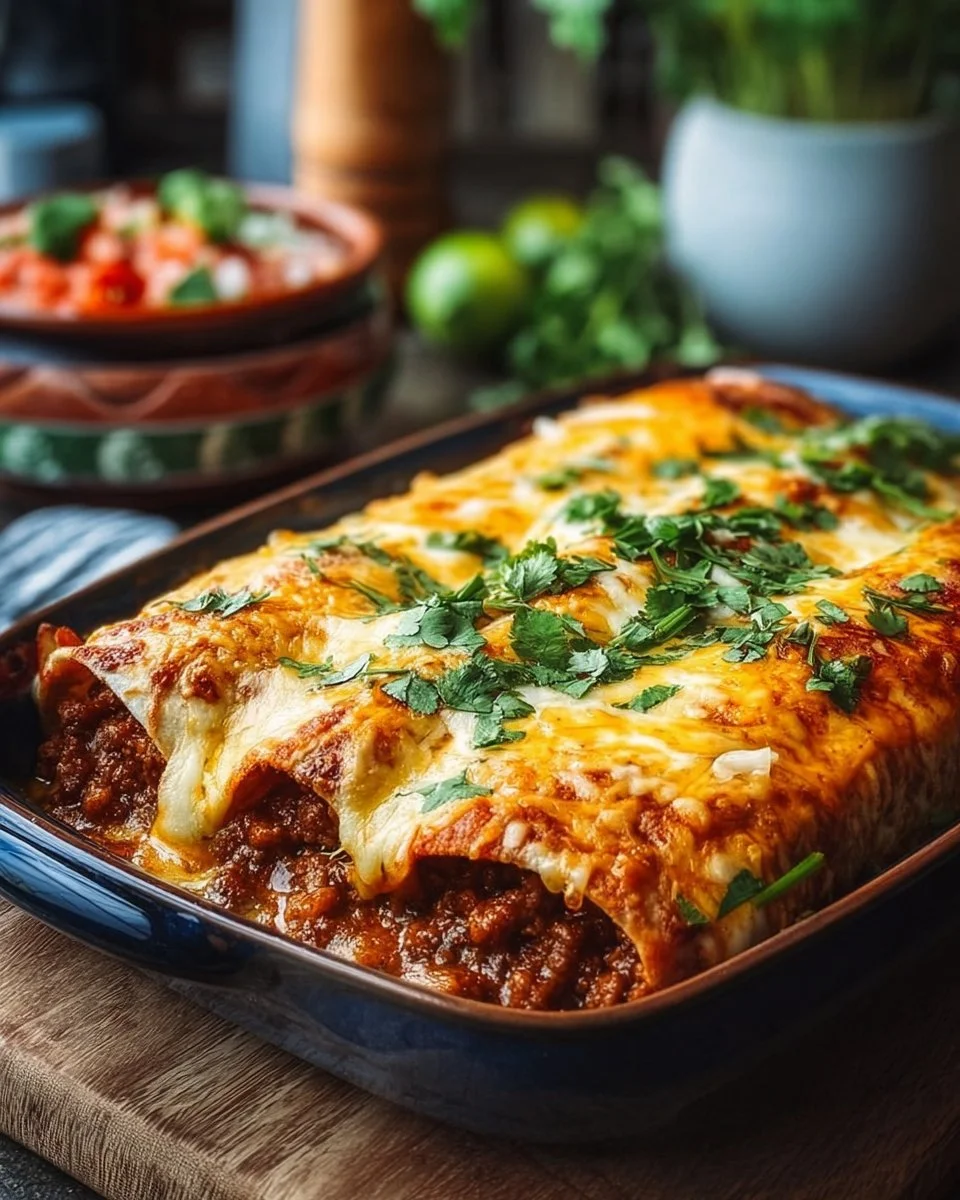 Easy Cheesy Ground Beef Enchiladas